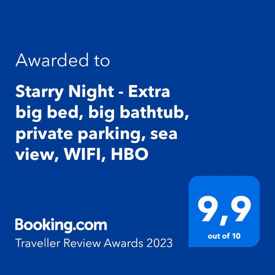 Starry Night - Smart Tv, Extra Big Bed, Big Bathtub, Private Parking, Sea View, Wifi, 2Bedrooms ヴォロスコ エクステリア 写真